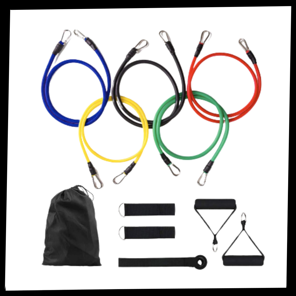 Complete Exercise Resistance Bands Set (11 Pcs)