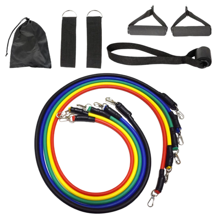 Complete Exercise Resistance Bands Set (11 Pcs)