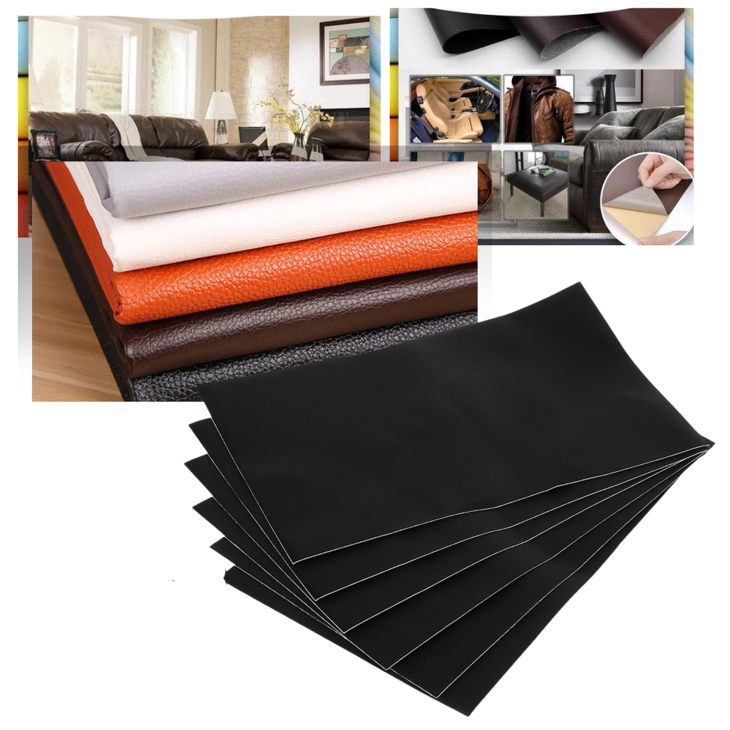 Self-adhesive leather repair patch