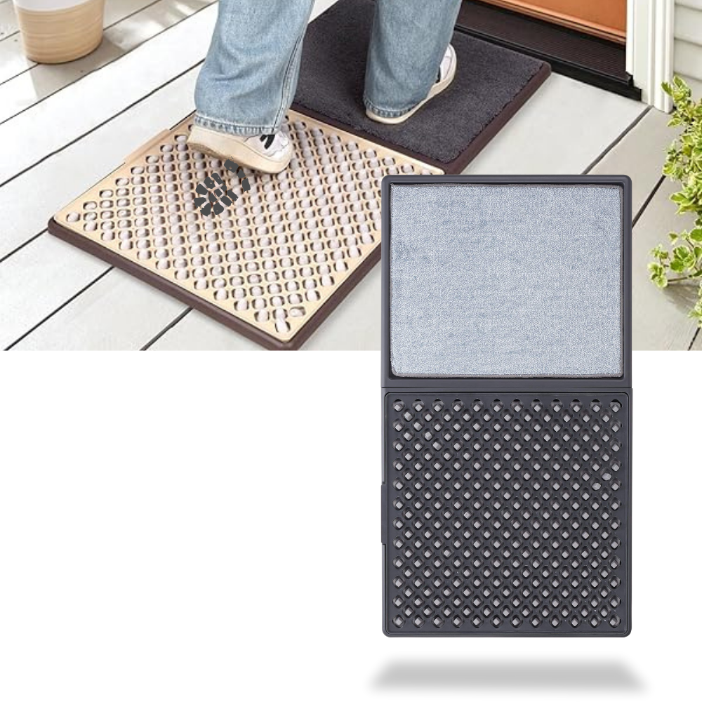 Dual Cleaning Zones Sanitizing Door Mat