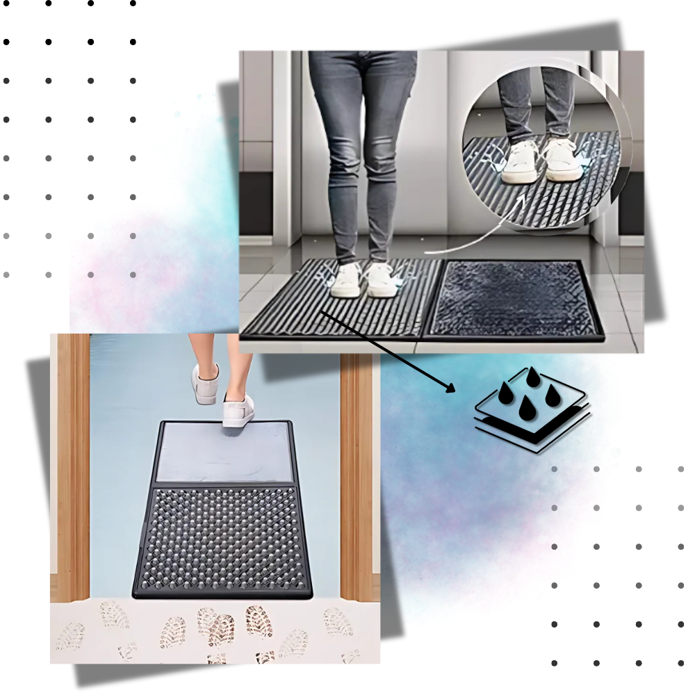 Dual Cleaning Zones Sanitizing Door Mat